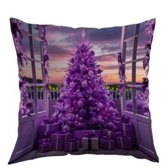 Рождественская наволочка для дивана, Полиэстеровая наволочка с рождественским принтом, Офисная подушка, Домашняя подушка 45*45cm