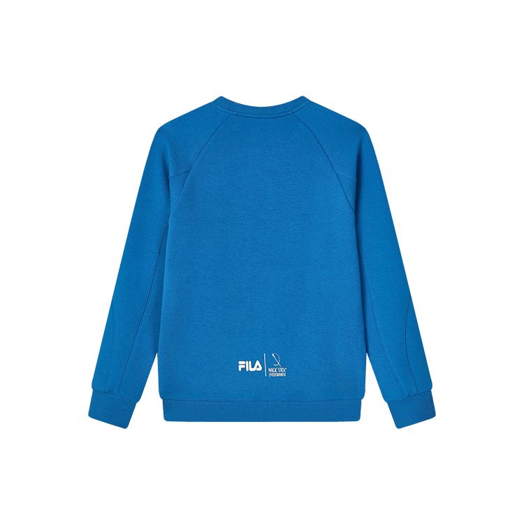FILA American Retro Casual Logo Knit Pullover Long Sleeve Sweatshirt Men sweatshirt East-Wind-Blue F51M249215F-BU