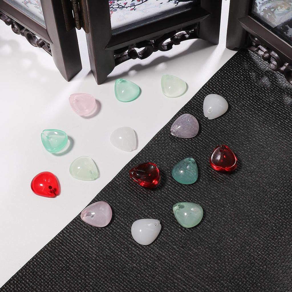 10 Stück 12 x 10 mm kleine Löffel-Blumen-Charms, Glasperlen für Schmuckherstellung, DIY-Armband, Halskette, Ohrringe, Zubehör