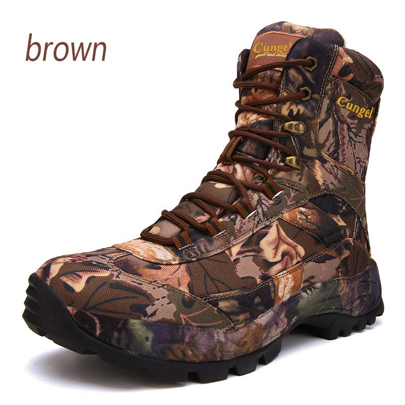 Herren Camouflage Jagdstiefel wasserdichte Wanderstiefel rutschfest leicht atmungsaktiv langlebig Outdoor-Schuhe hochgeschnitten Angeln Wandern