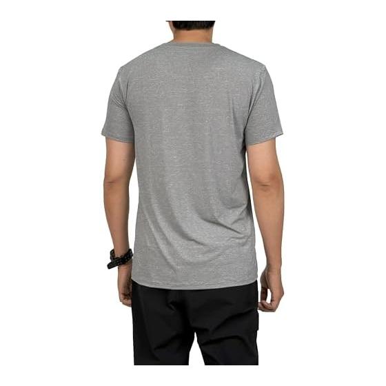 [Briclo] Men's Short Sleeve Plain T-Shirt, Autumn [Stretchy, Deodorizing, Sweat Absorbent, Quick Drying, Functional] Inner Shirt, Thin, Dry, Sports