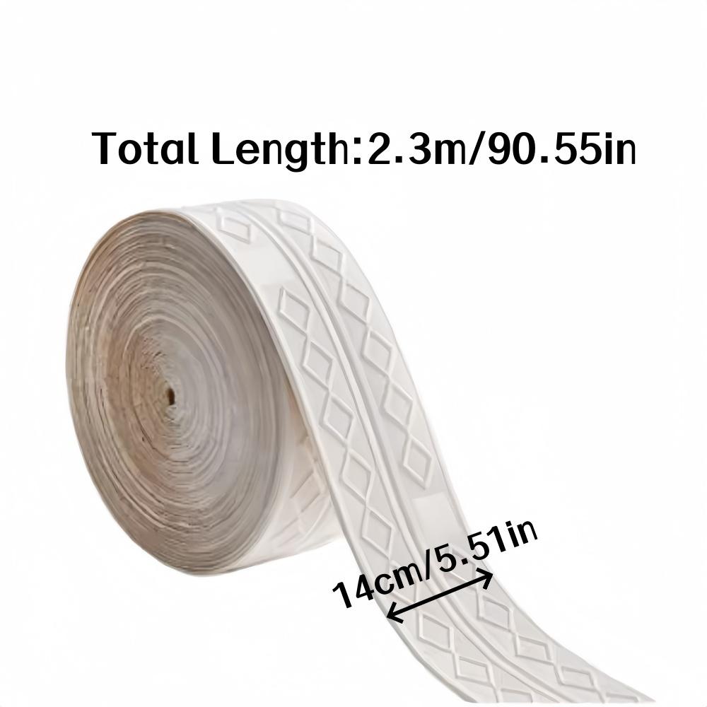 1pc 230x14cm Self Adhesive Wall Skirting Border Waterproof Anti-collision 3D Diamond Wallpaper Skirting Line Decor Home