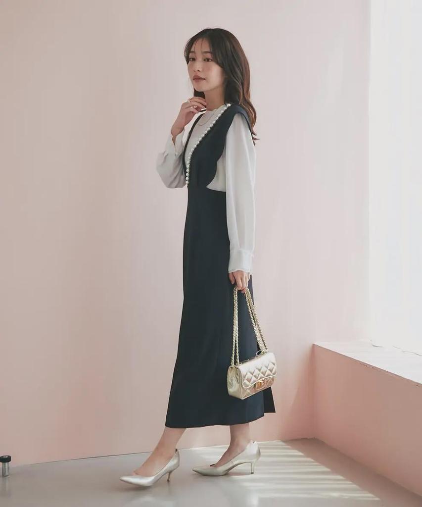 Women's Pearl-Embellished Vest Skirt with Edgy Decoration