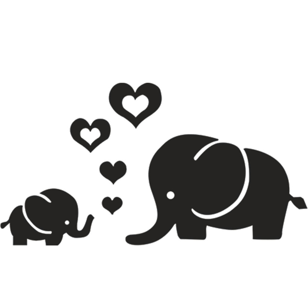 

Зеркальная наклейка на стену «Слон» Съемная водонепроницаемая наклейка для дома чёрный