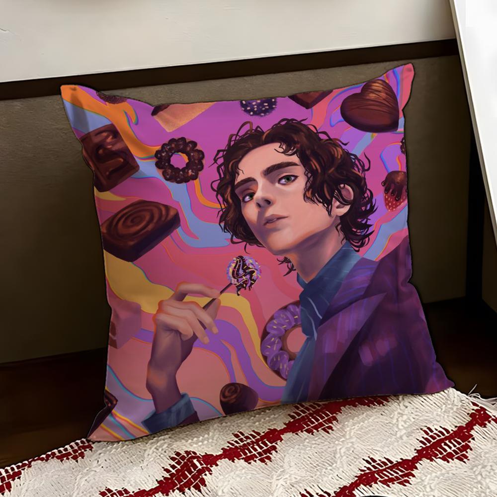 Moive WWonka New Cushion Cover Reversible Soft Durable Pillow Cover Home Car MultiScene Use for Daily Comfort
