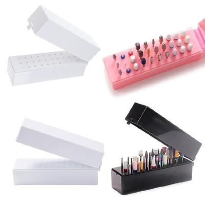 30/48 Holes Nail Drill Bit Display Container Acrylic Holder Case Nail Art Drill