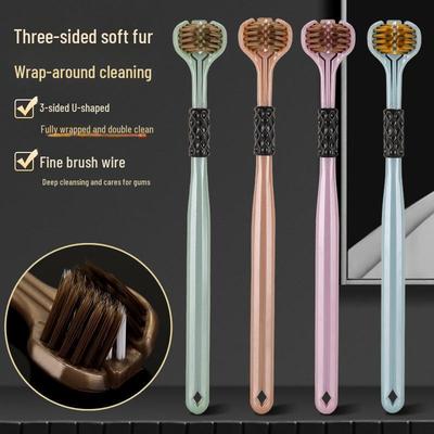 3D 360-Degree Soft Triple-Head Toothbrush