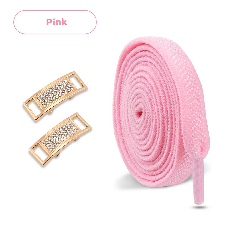Elastic Laces Sneakers Tennis No Tie Shoe Laces Gold Diamond Buckle Shoelaces Without Ties Flat Shoelace for Shoes Accessories