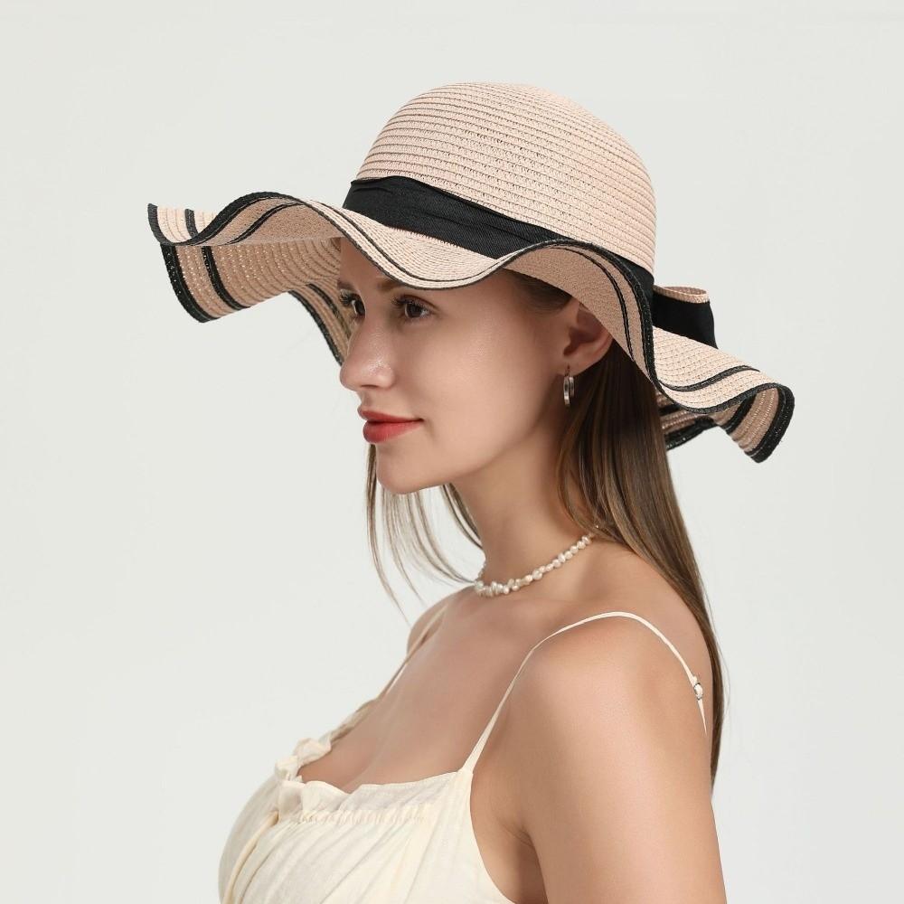 Wide Brim Straw Weave Sun Hat Bohemian Fisherman Hat Elegant Sunscreen Bucket Hat  Ladies/Girls