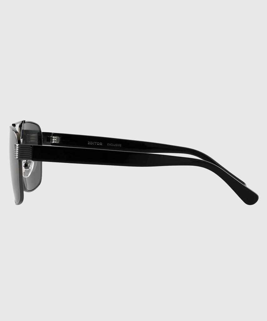 Tuditeo Kev Oversized Aviator Uv-Blocking Nylon Lens Double-Bridge Sunglasses C1 Gunmetal Green