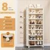 8-layer Stackable Shoe Rack, Suitable for DIY Free-standing Shoe Storage Bags In Wardrobes, Small and Narrow Spaces, Plastic
