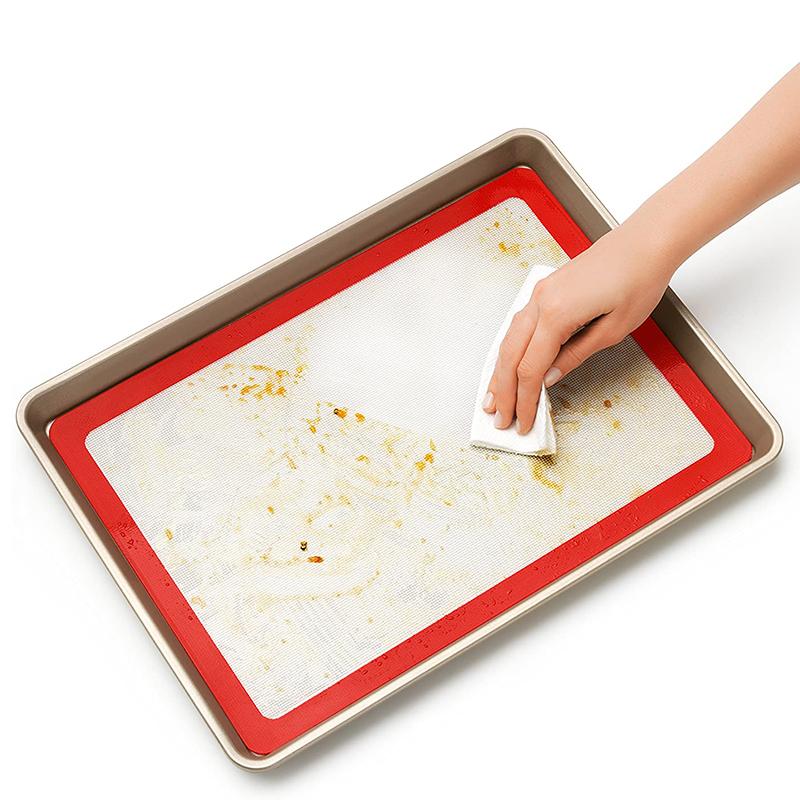 Silicone Baking Mats Cookie Pad Non-Stick Reusable Baking Tray Mats Sheet Set for Cookies Pastry Tools Batters Flour Fondant BBQ
