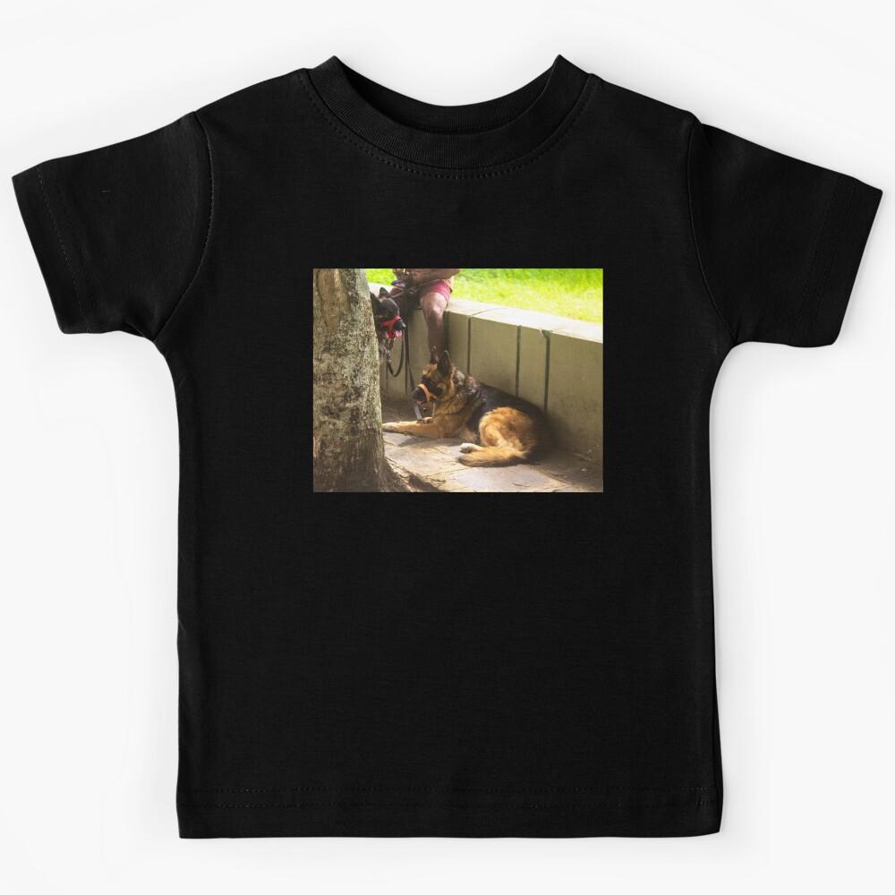German Shepherd on a walk Kids T-Shirt 150