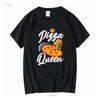 NEW LIMITED Women Pizza Queen Girl Loves Funny T Shirt Size S 3XL Vintage Washed Versatile Streetwear Designer Clothes Fashion