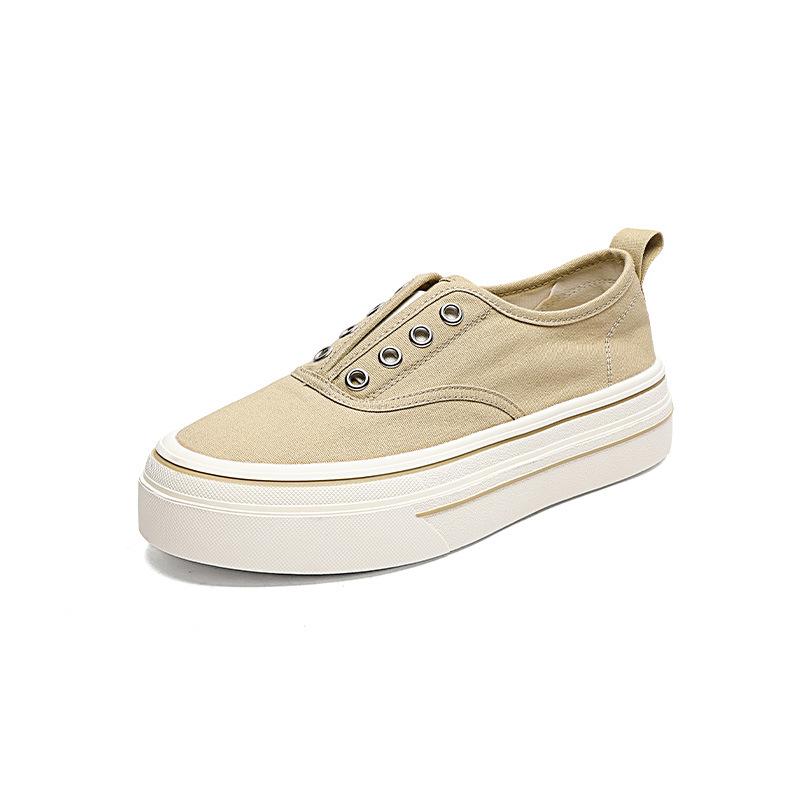 Fisherman shoes women's 2025 spring and summer thin lightweight breathable platform canvas shoes classic versatile lazy one pedal ins