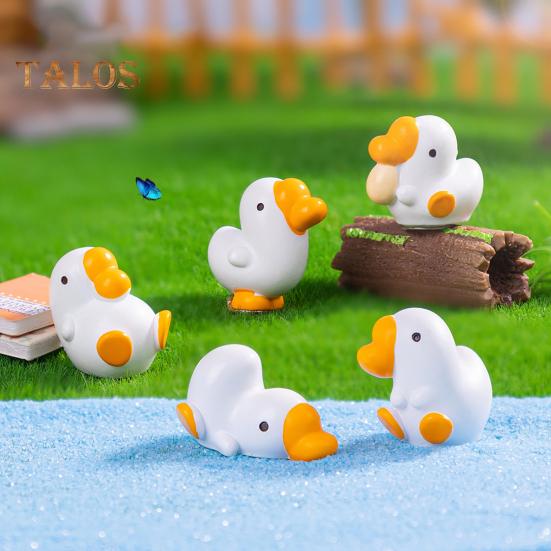 6 Pcs Mini Goose Figurines Resin Miniature White Goose Statues Bonsai Planter Goose Ornament for Micro Landscape Fairy Garden Decor