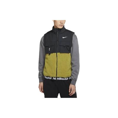 Gilet Homme à Col Montant Rembourré en Synthétique Air Hauts Jaune Tente Vert CU4175-377