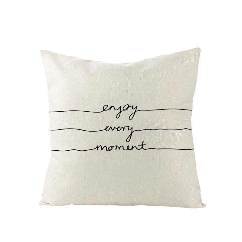 Home Furnishings Nordic Polyester Cushion Cover Black Letter Digital Print Cushion Cover Cushion Cover