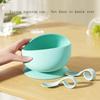 Baby's Complementary Food Bowl Silicone Shatter-resistant Children Tableware Integrated Suction Cup Feed Oneself Training Tool
