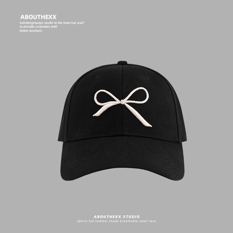Bow Embroidered Baseball Cap With Sunshade And Breathable Cotton For Teens And Adults