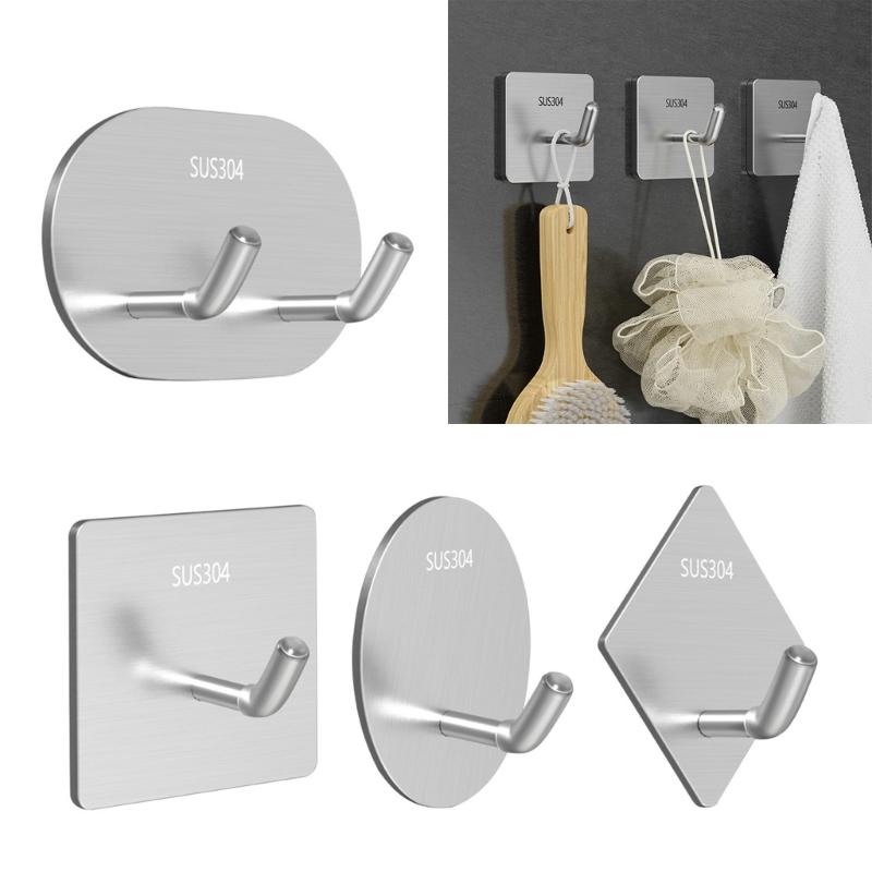Set of 5 Versatile Adhesive Towel Holders Convenient Stick On Hooks for Bathroom Livingroom Rustproof Towel Holder Hooks