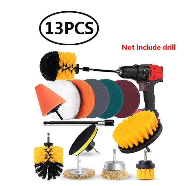 Car Detailig Brushes Set Drill Brush Attachment Set Heavy Duty Power Scrubber Brushes for Bathroom Kitchen Auto Cleaing Supplies