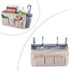 Bedside Hanging Organizer with 3 Large Pockets Sturdy Cotton Linen Material Waterproof Coating for Bedroom Office RV