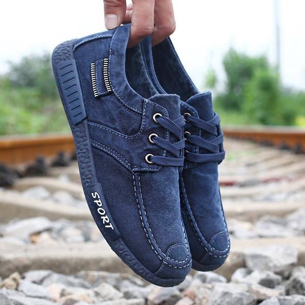 Versatile Fashion Men's Denim Canvas Shoes Ideal For Casual Sports Activities Size 39-44
