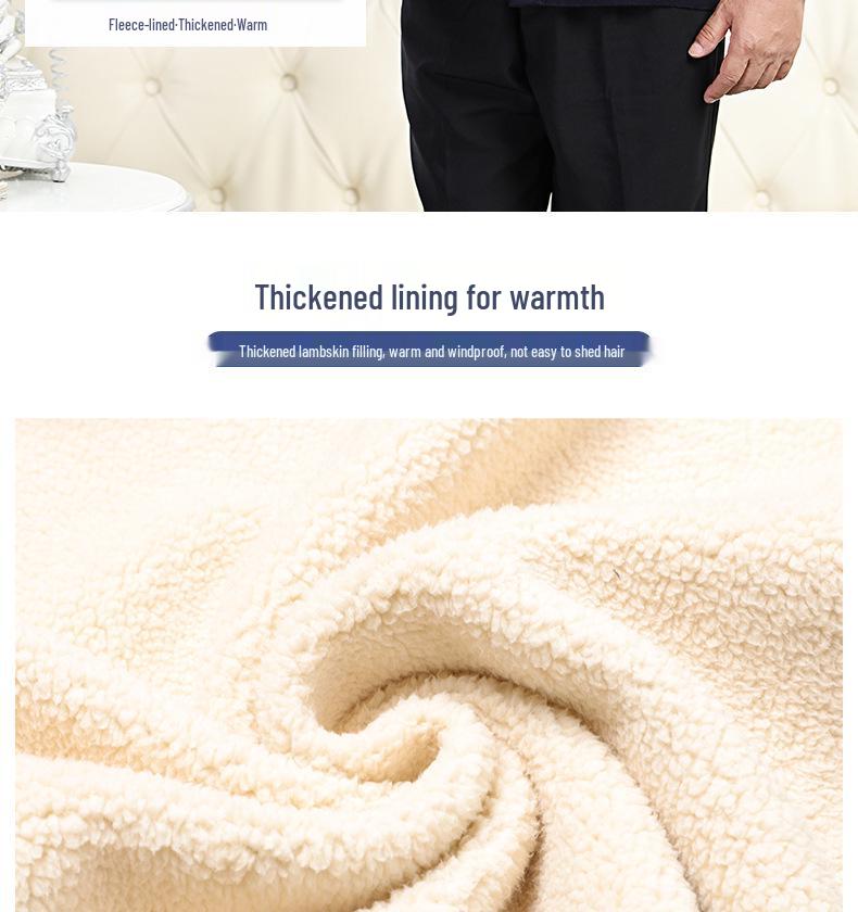 2021 New Lamb Wool Plus Velvet Cardigan: Warm Print Top for Middle-Aged and Elderly