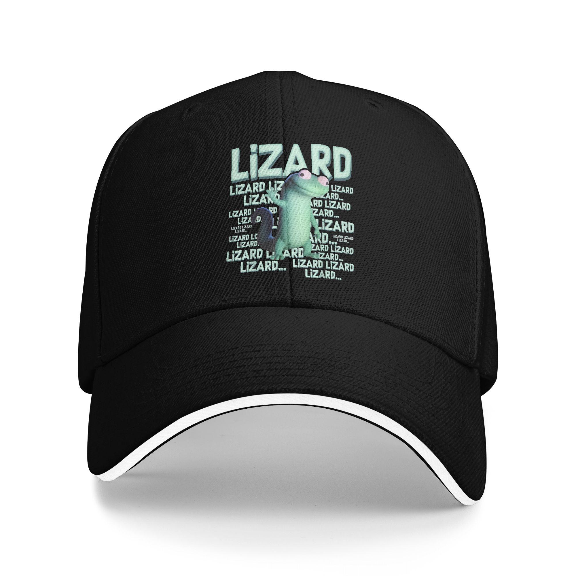 Lizard Lizard Lizard Weirdcore Tom Lizard Baseball Cap Casual Sandwich Hats Unisex Style Adjustable Hats Cap Sport One Size чёрный