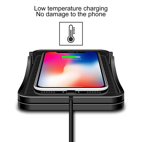 1 Set C7 Wireless Phone Charger 2-in-1 Support 15W/10W/7.5W/5W Intelligent Recognition Anti-slip Fast Charging Temperature Protection USB Wireless