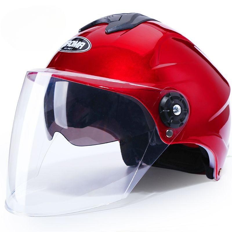 Electric Car Helmet for Men and Women, Summer Dual Lens Sun Protection Ultraviolet Four Seasons Light Semi-helmet Bottom Hat