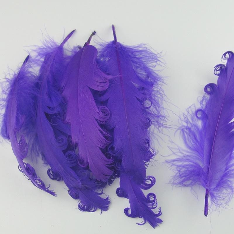 DIY Handmade White Large Curly Feather Accessories for Hats, Clothing, and Bags