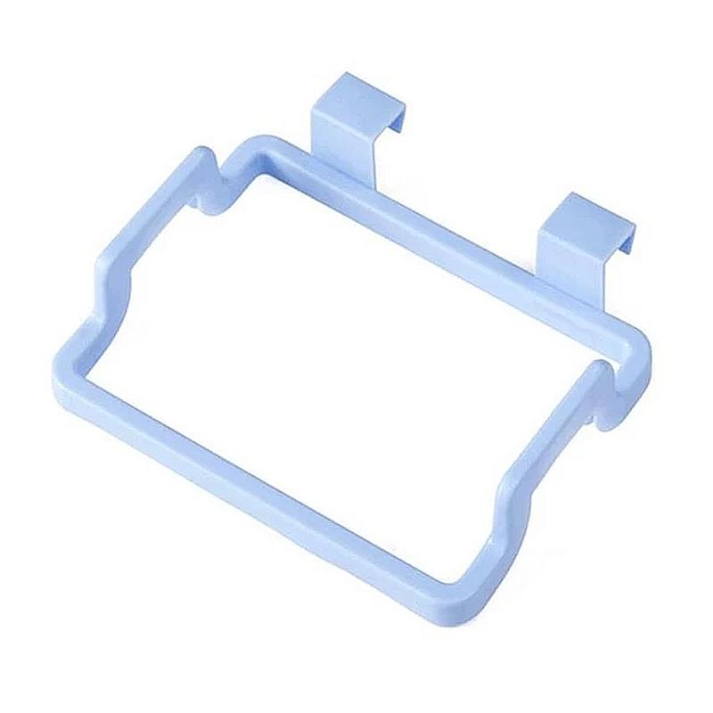 1Pc Creative Plastic Door Back Garbage Bag Rack Kitchen Cabinet Door Rear Cloth Hanger Storage Hook Bracket Simple Kitchenware