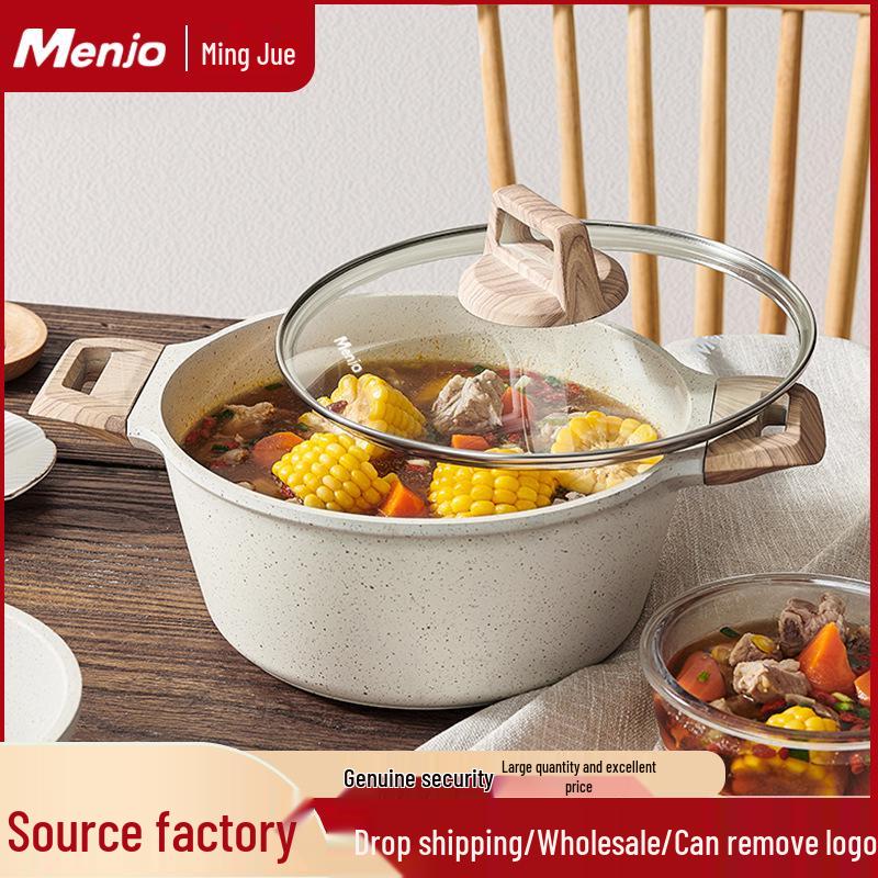 Mingjue Non-stick Maifan Stone Soup & Stew Double-ear Pot for Induction Cookers
