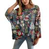 XY-LK01-Pullover hollow blouse 3D printed sweater spring and summer new