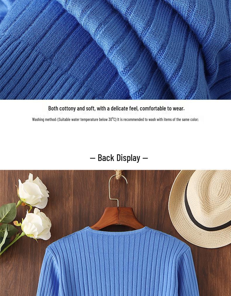 2025 Women's V-neck Loose Knit Cardigan - Short, Long Sleeve Sweater for Spring & Autumn