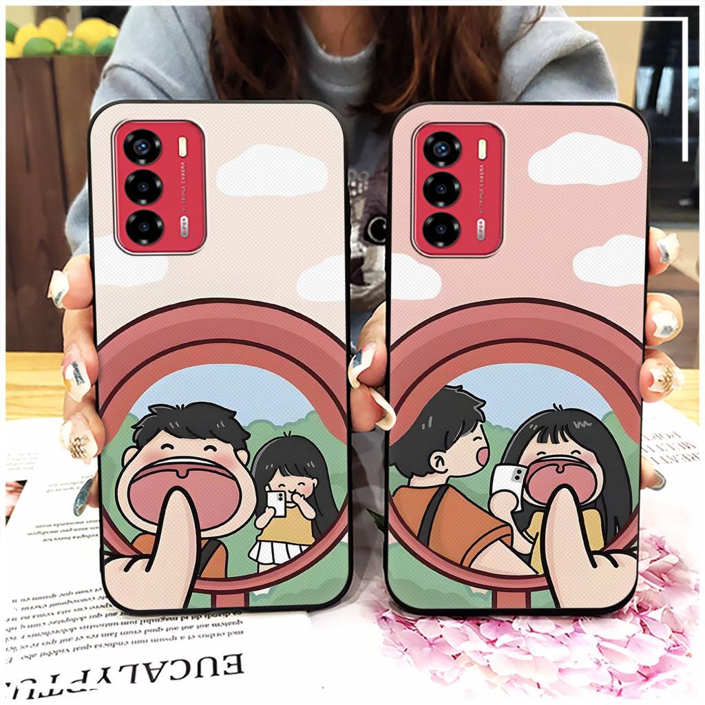 Protective Phone Pouch Phone Case For ZTE Blade V40 Vita/A72 Back Cover Durable Full Wrap Graffiti Silicone Anti-knock