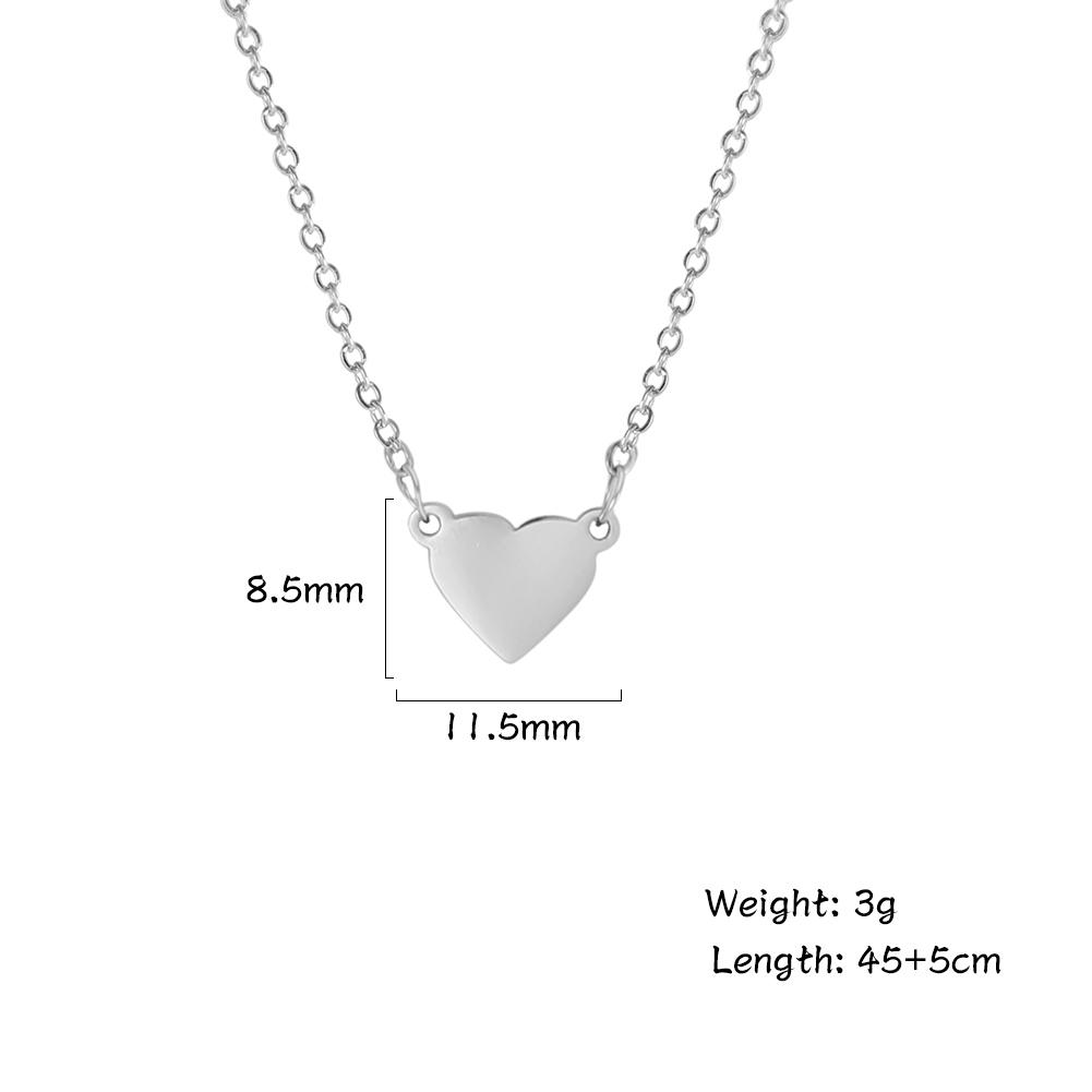 Geometric Round Heart Choker Necklace for Women Stainless Steel Minimalist Simple Clavicle Neck Chain Jewelry
