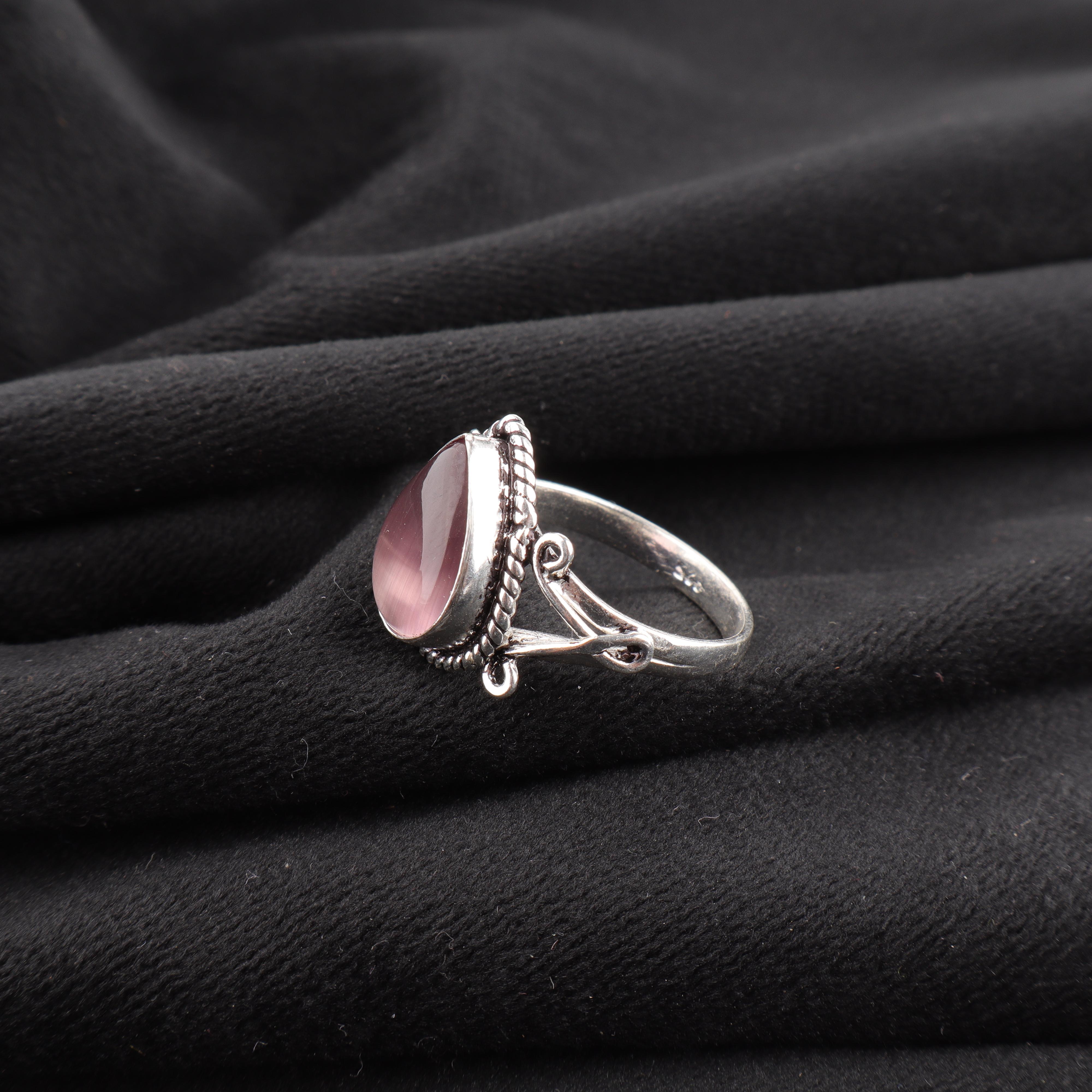 

Серьги из стерлингового серебра 925 пробы с фиолетовым кошачьим глазом, серебряные украшения ручной работы, великолепные украшения с драгоценным камнем кошачий глаз для подарка 12 розовый