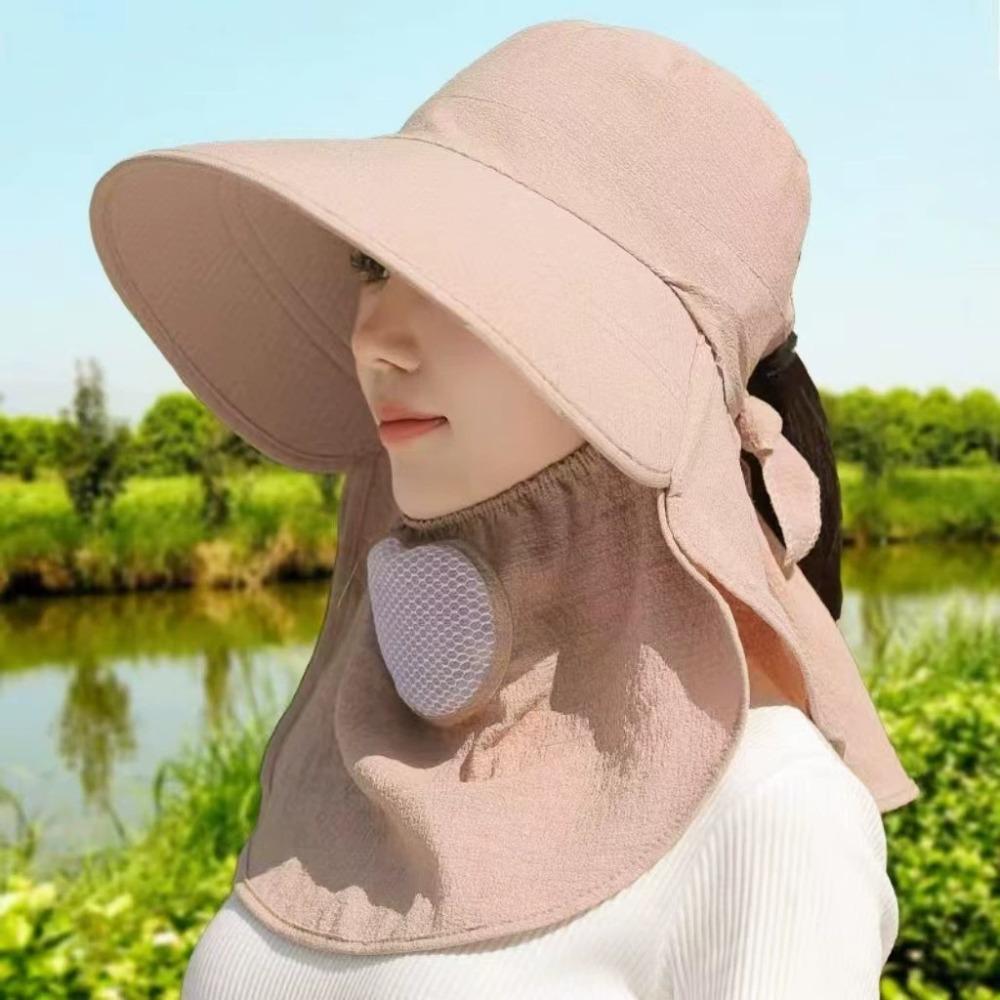 Neckline Mask Cover Face Cap Sun Protection Tea Picking Hat Sunscreen Bucket Hat  Ladies/Girls