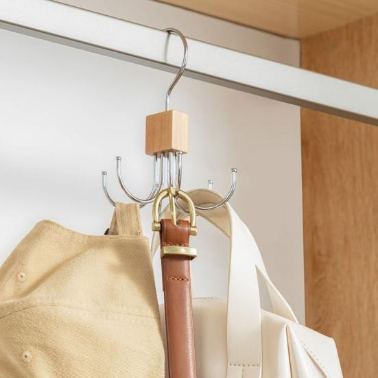 1/2Pcs Belt Hanger Closet Organizer 360-Degree Rotatable Strong Load-bearing Belt Display Rack Storage Holder