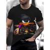 Men's T-shirt Cartoon Fun Pattern Summer Loose and Casual Men's Round Neck T-shirt