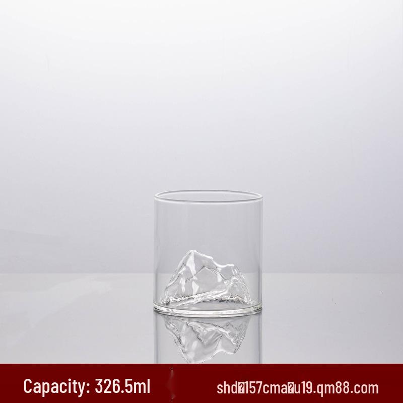 Heat-Resistant Borosilicate Glass Green Tea Cup – Transparent Mountain View, Anti-Scald Insulation, Perfect for Home Tea Brewing.