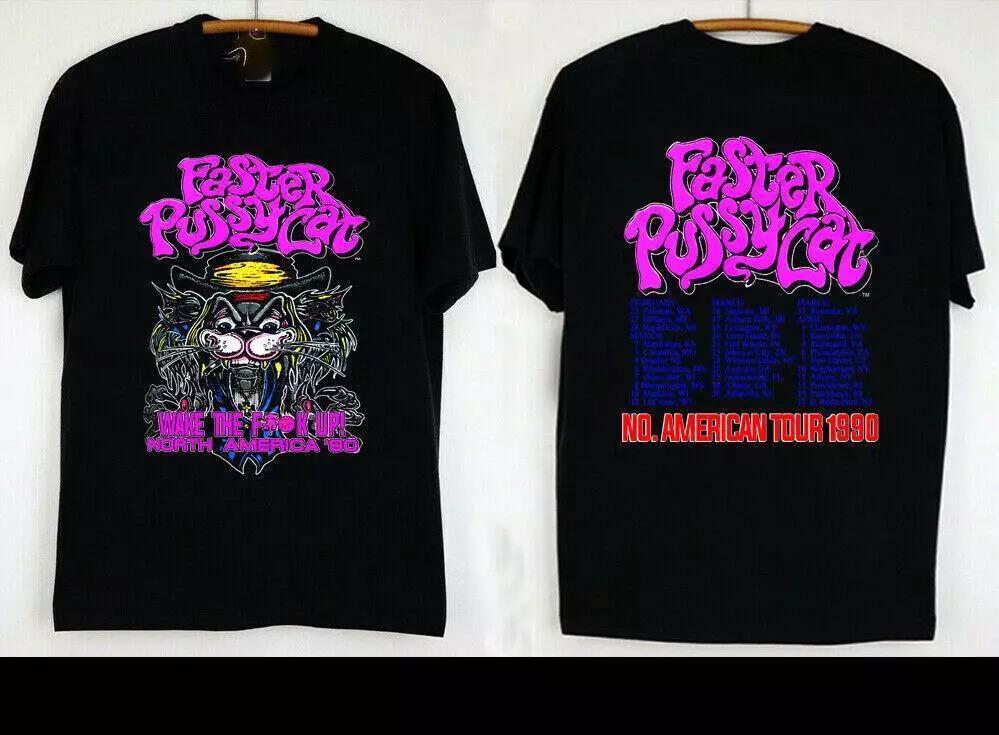 Faster Pussycat Band No American Tour 2 Sided T Shirt Full Size Unisex T-Shirt L