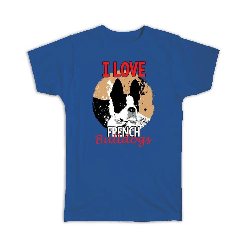 French Bulldog Art Black and White: Gift T-Shirt Dog Pet Animal Cute S