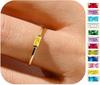Goldene Geburtssteinringe für Damen Zierlich 14K Gold Plated Baguette CZ Grüner Edelsteinring Personalisierter Schmuck Geschenk zum Geburtstag