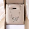 Bow Necklace Wholesale European and American Jewelry Simple Fashion Pendant Women's Alloy Diamond Neck Chain Sweater Chain