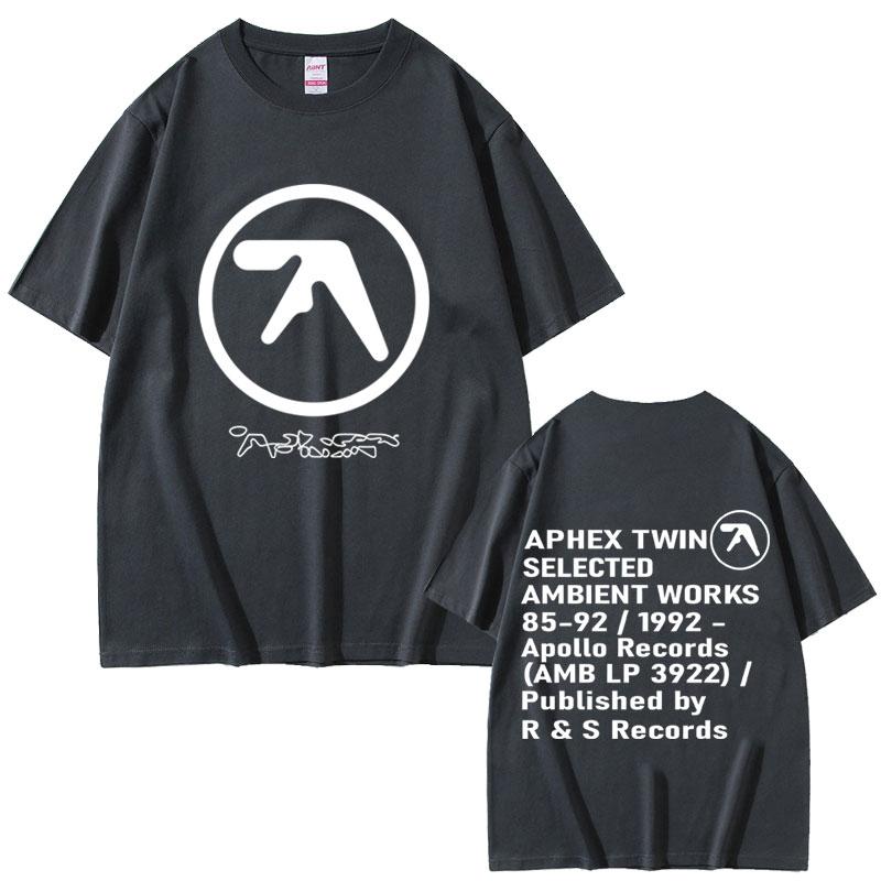 Aphex Twin Graphic Tshirt Men Women Casual Cotton Vintage Short Sleeve T Shirts Male Gothic Rock Tshirts Oversized Streetwear