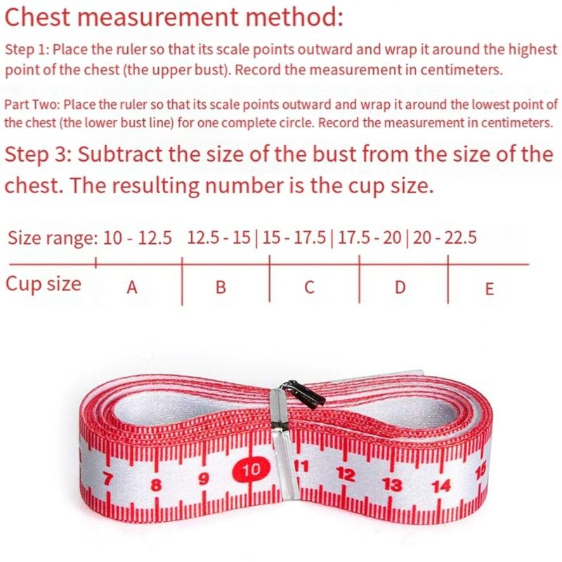 Flexible Body Measuring Tape Set with Bra Size Reference Guide, Shaped to Follow the Body for Sewing Projects and Clothing Fitting Tasks